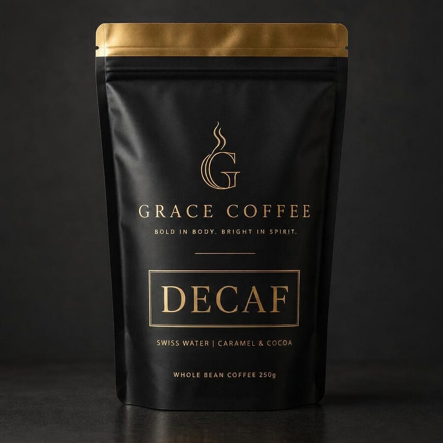DECAF coffee packaging